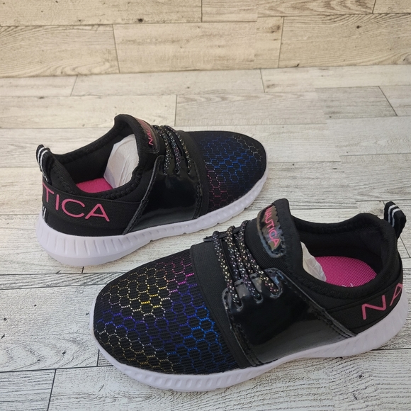 NWOT Nautica Kappil Toddler Athletic Sneakers Size 9 Black Metallic‎  KA0467 - Picture 1 of 10